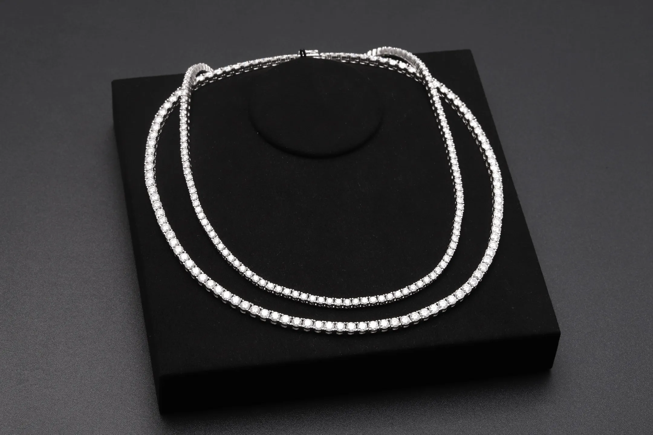 Moissanite Tennis Necklace (Sterling Silver) D218016610 — view 2