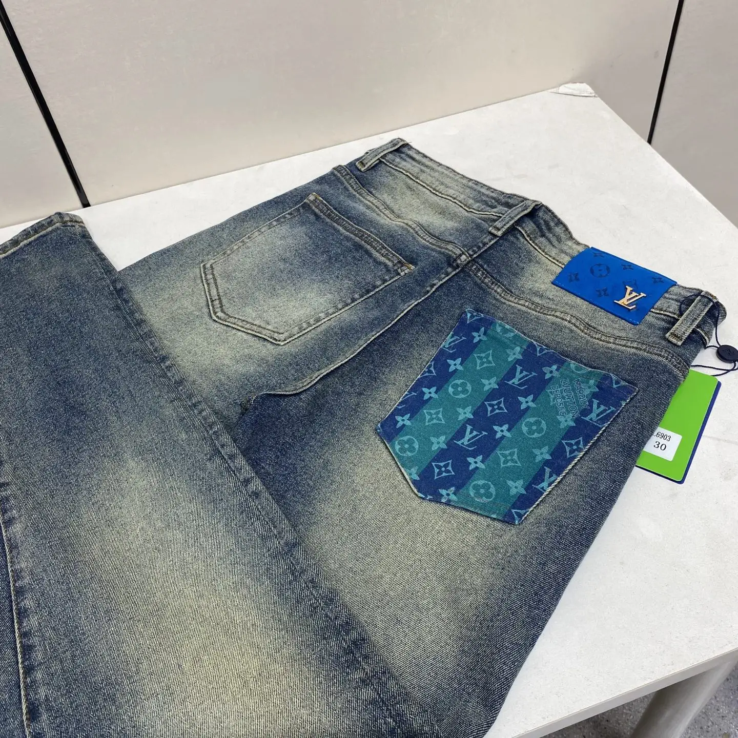 Monogram Patch Slim-Fit Straight-Leg Jeans D17523891 — view 2