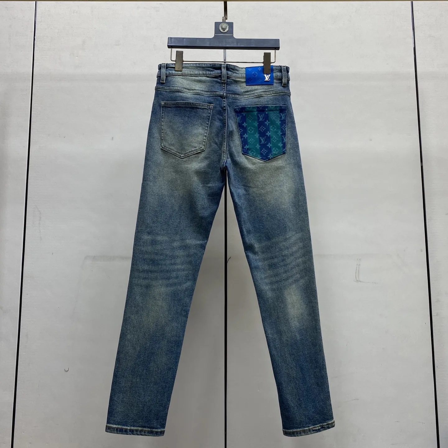 Monogram Patch Slim-Fit Straight-Leg Jeans D17523891 — view 3