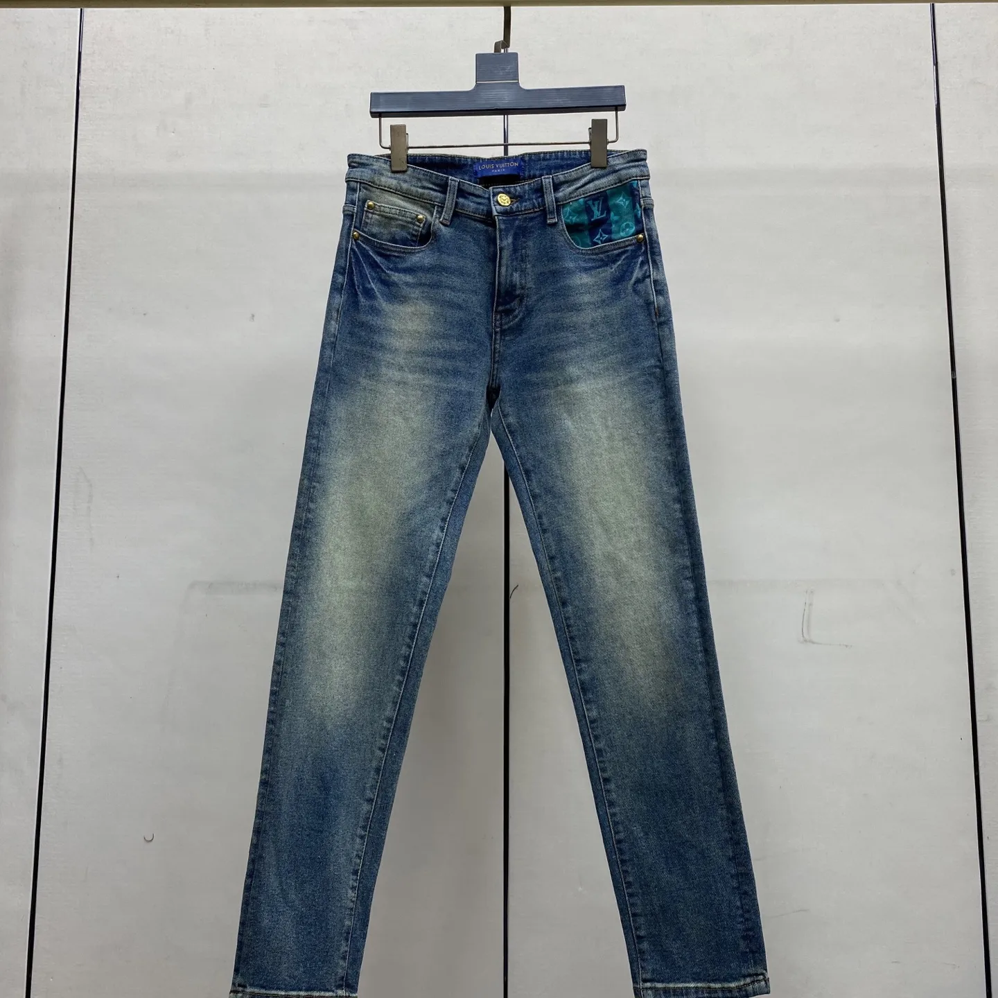 Monogram Patch Slim-Fit Straight-Leg Jeans D17523891 — view 4