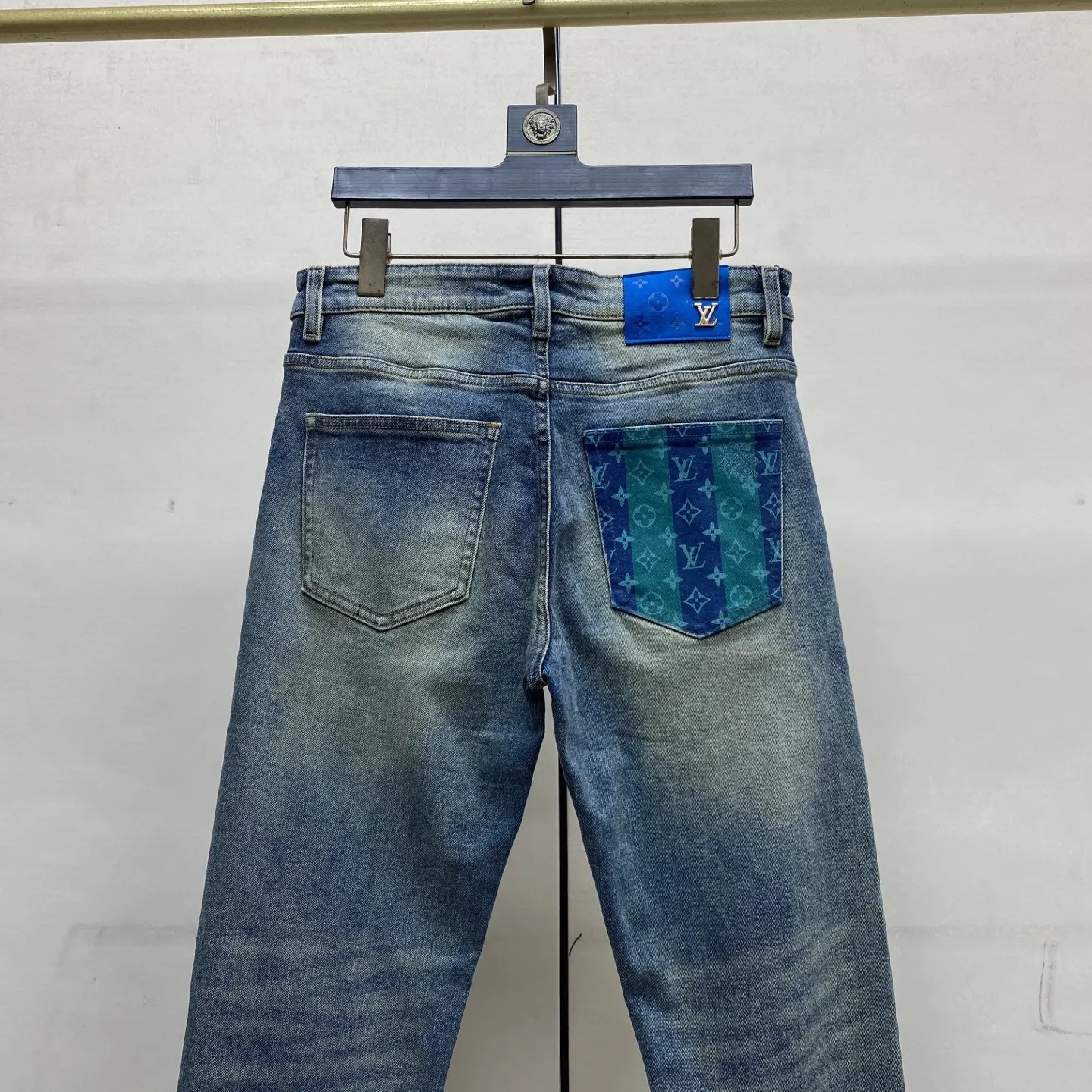 Monogram Patch Slim-Fit Straight-Leg Jeans D17523891 — view 5
