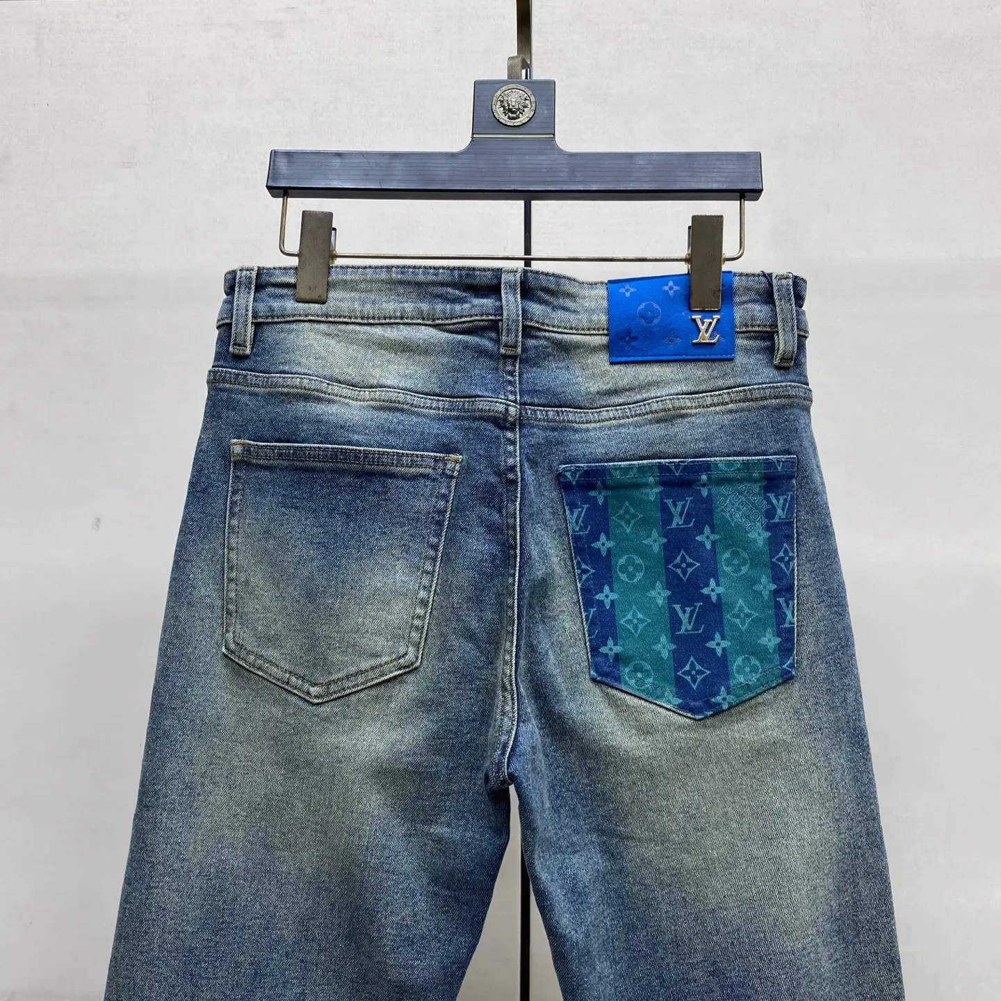 Monogram Patch Slim-Fit Straight-Leg Jeans D17523891 — view 6
