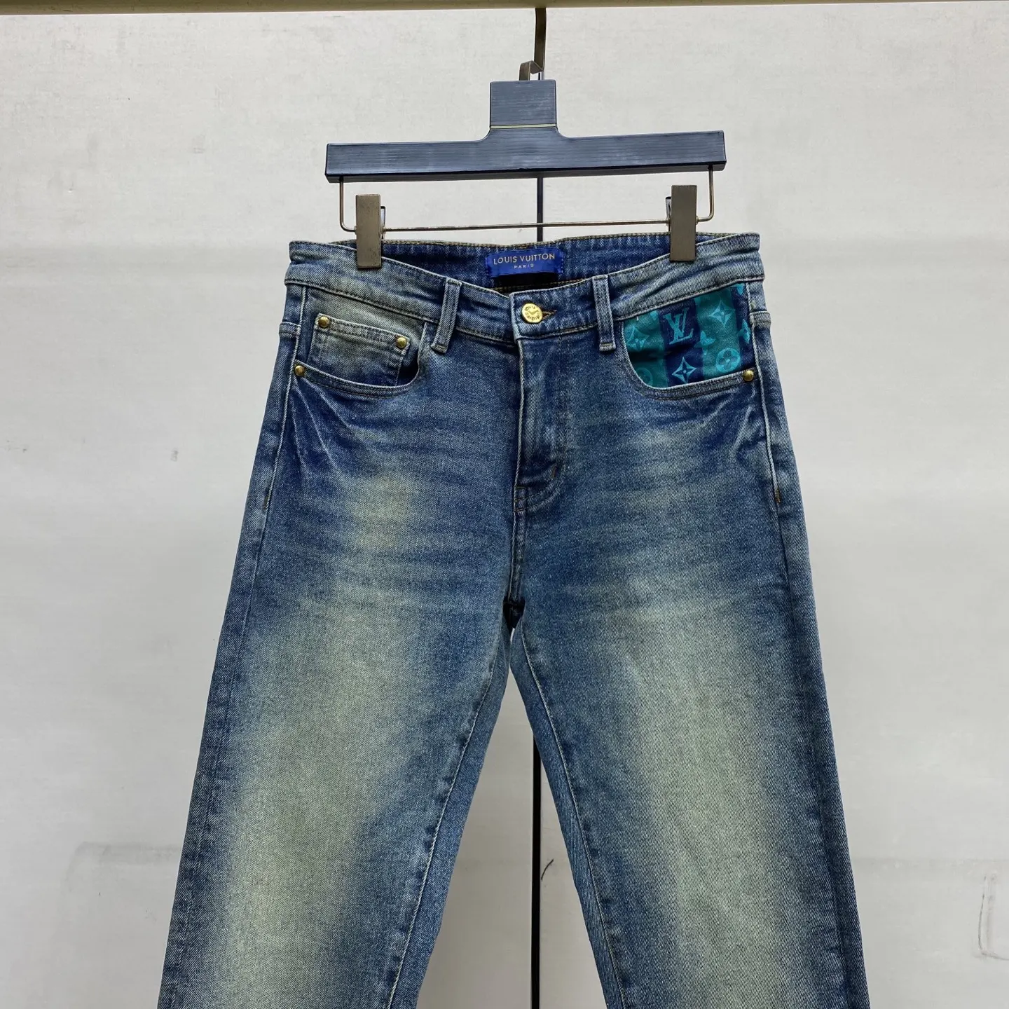 Monogram Patch Slim-Fit Straight-Leg Jeans D17523891 — view 7