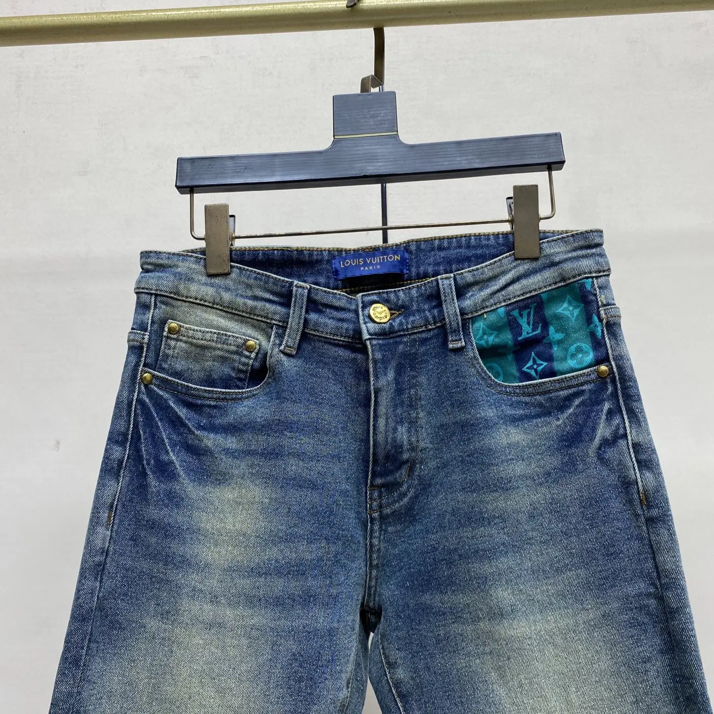 Monogram Patch Slim-Fit Straight-Leg Jeans D17523891 — view 8