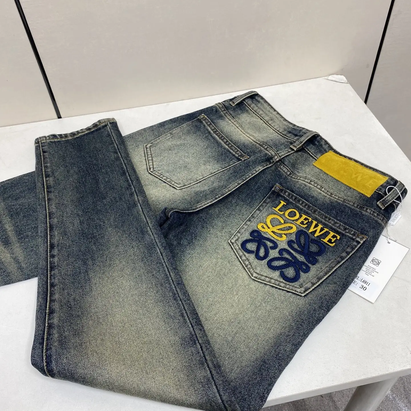 Anagram Embroidered Slim-Straight Jeans D17523883 — view 2