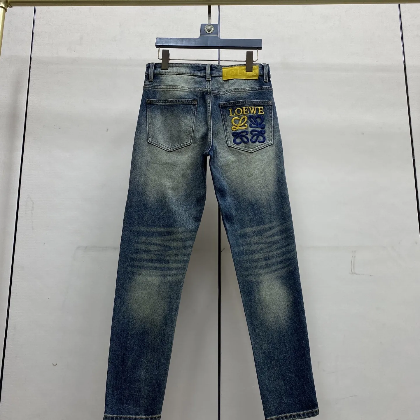 Anagram Embroidered Slim-Straight Jeans D17523883 — view 3