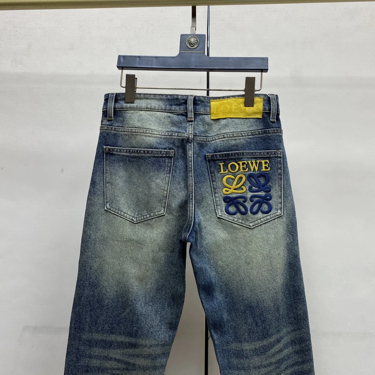 Anagram Embroidered Slim-Straight Jeans D17523883 — view 5