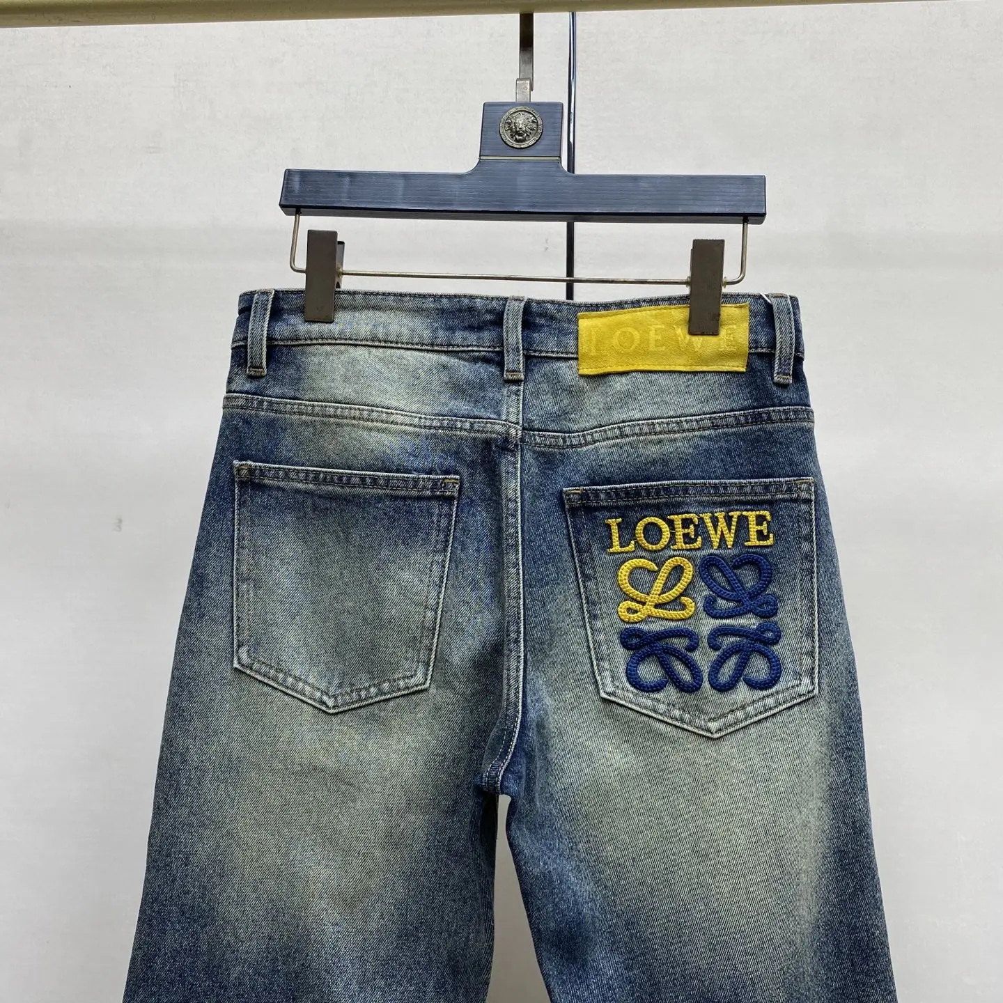 Anagram Embroidered Slim-Straight Jeans D17523883 — view 6