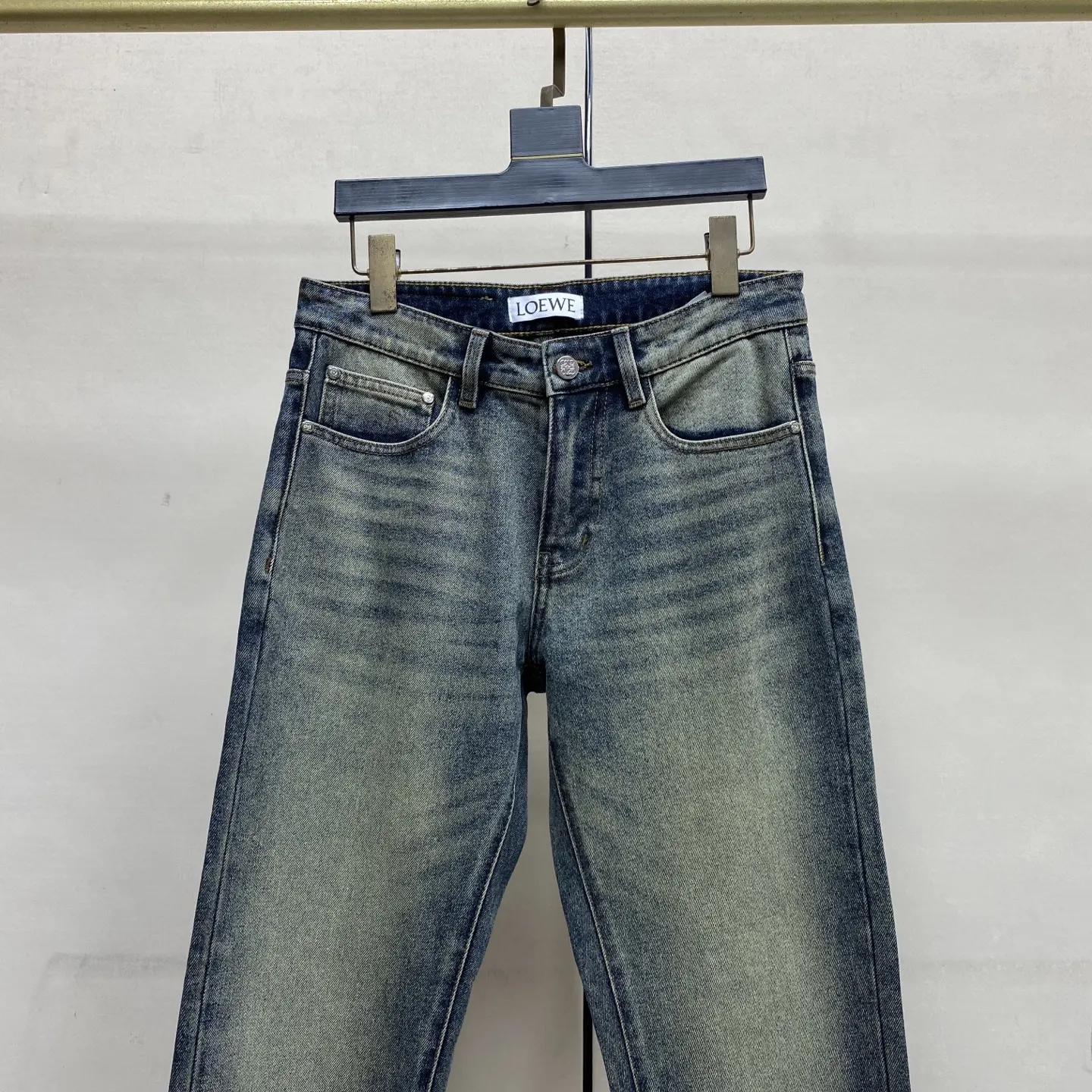 Anagram Embroidered Slim-Straight Jeans D17523883 — view 7