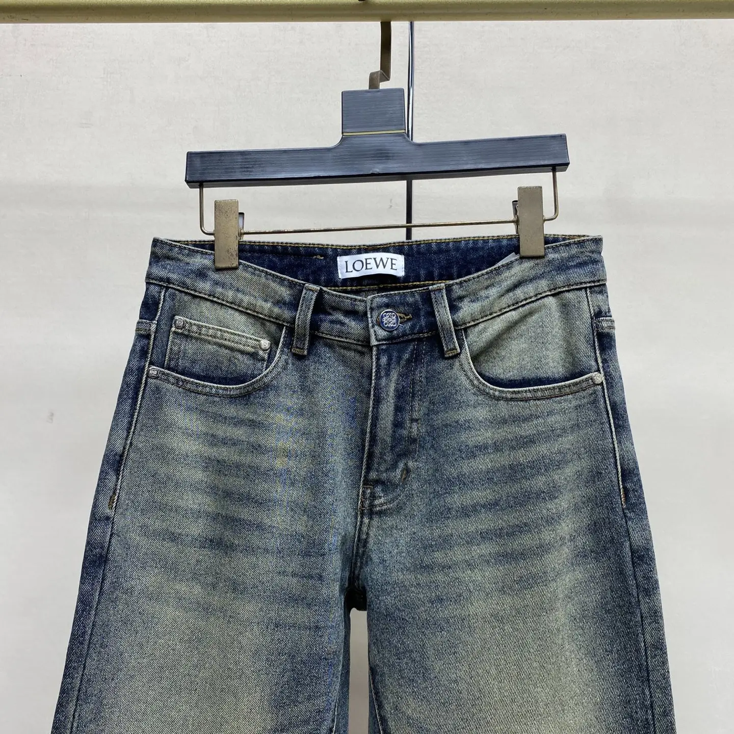 Anagram Embroidered Slim-Straight Jeans D17523883 — view 8