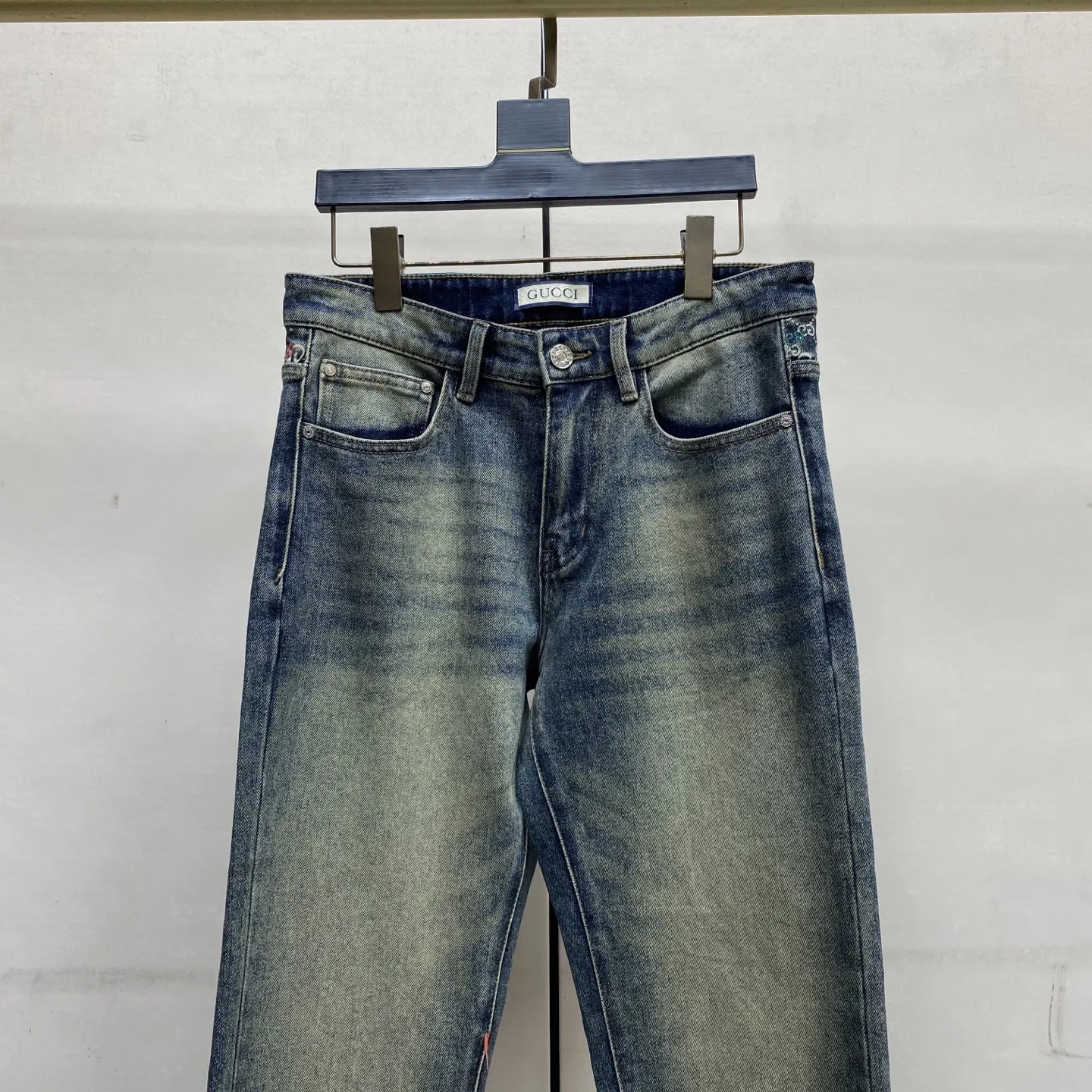 Monogram Slim-Fit Straight-Leg Jeans D18023898 — view 7