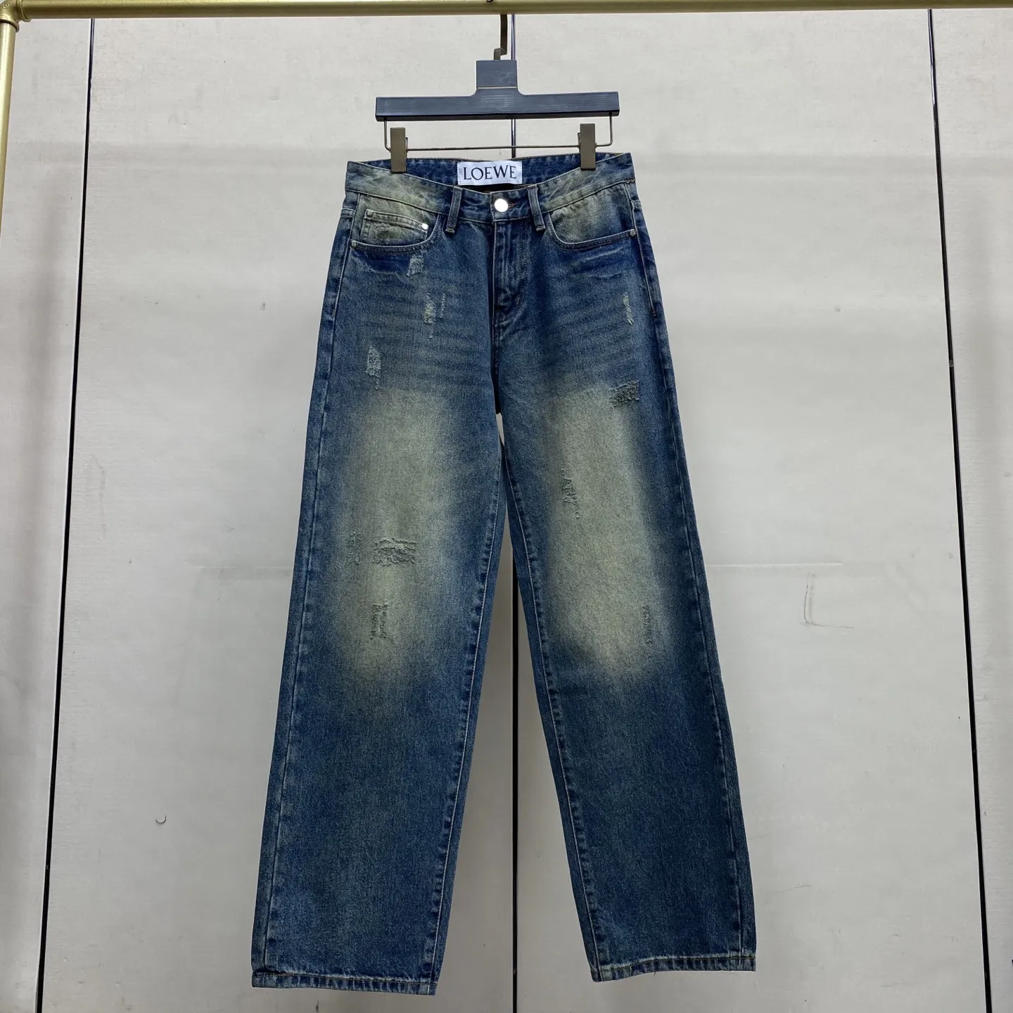 Anagram Embroidered Slim-Fit Straight-Leg Jeans D18023879 — view 4