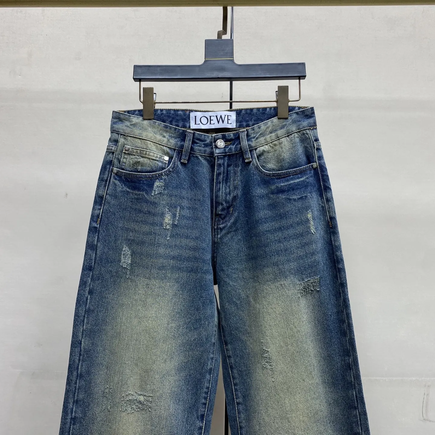 Anagram Embroidered Slim-Fit Straight-Leg Jeans D18023879 — view 7