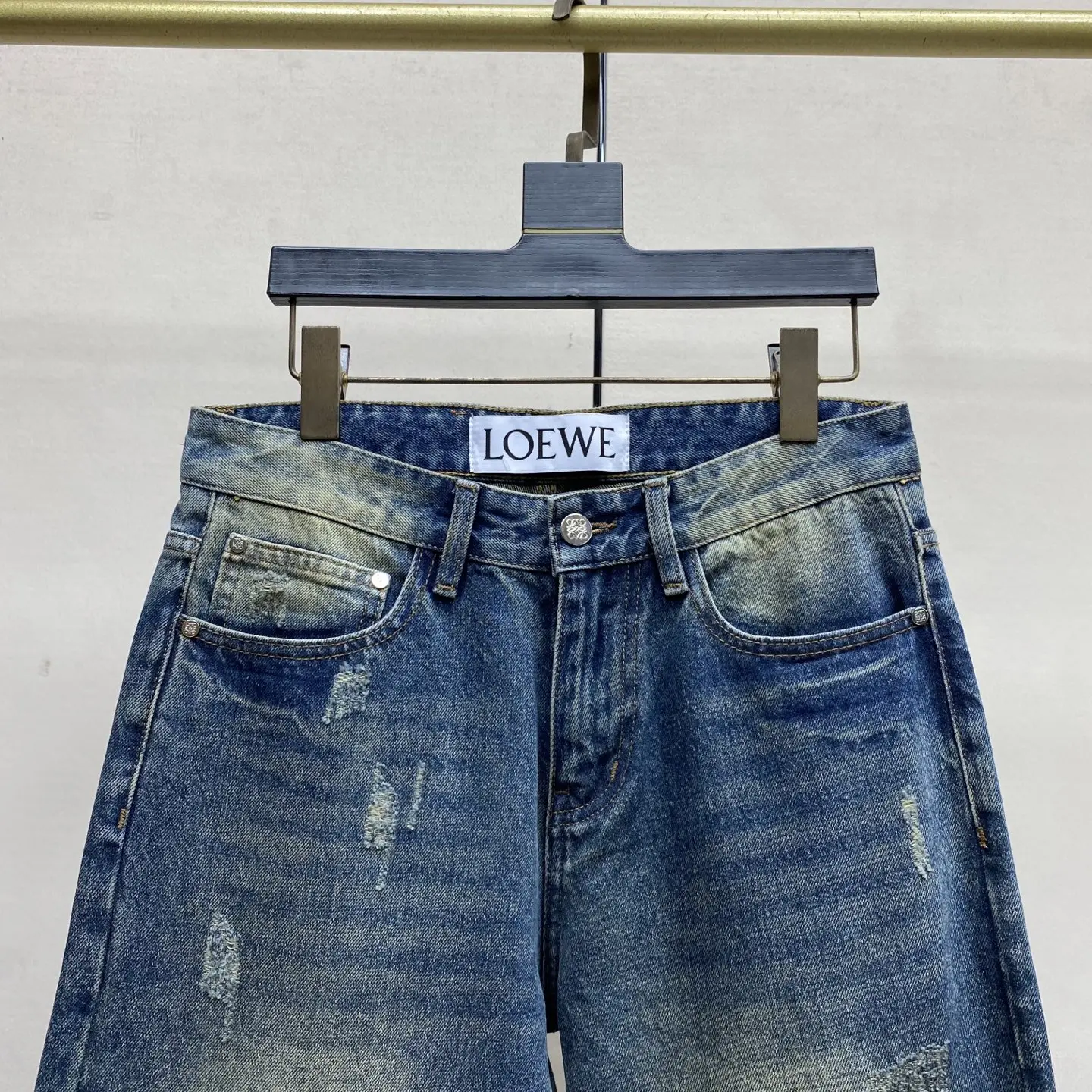 Anagram Embroidered Slim-Fit Straight-Leg Jeans D18023879 — view 8