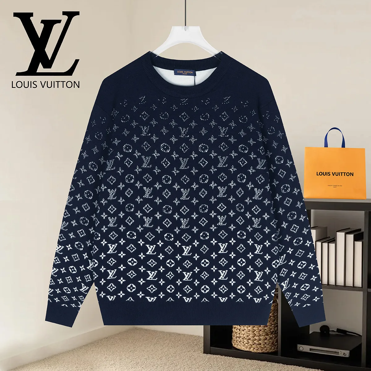 Monogram Jacquard Crew-Neck Sweater D18022903