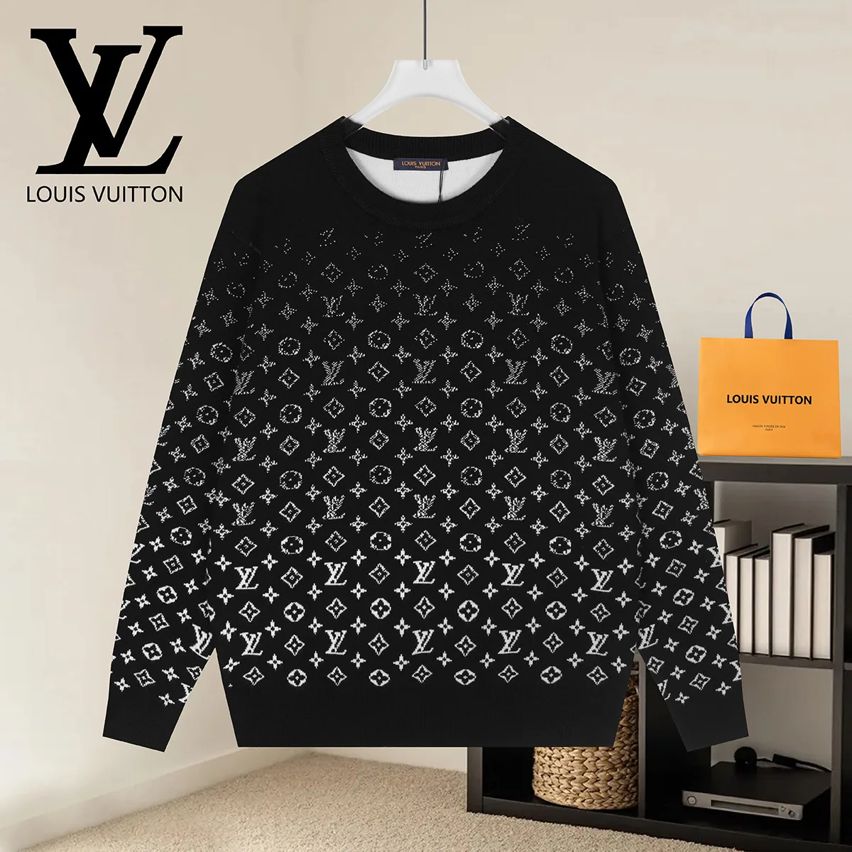 Monogram Jacquard Crew-Neck Sweater D18022905