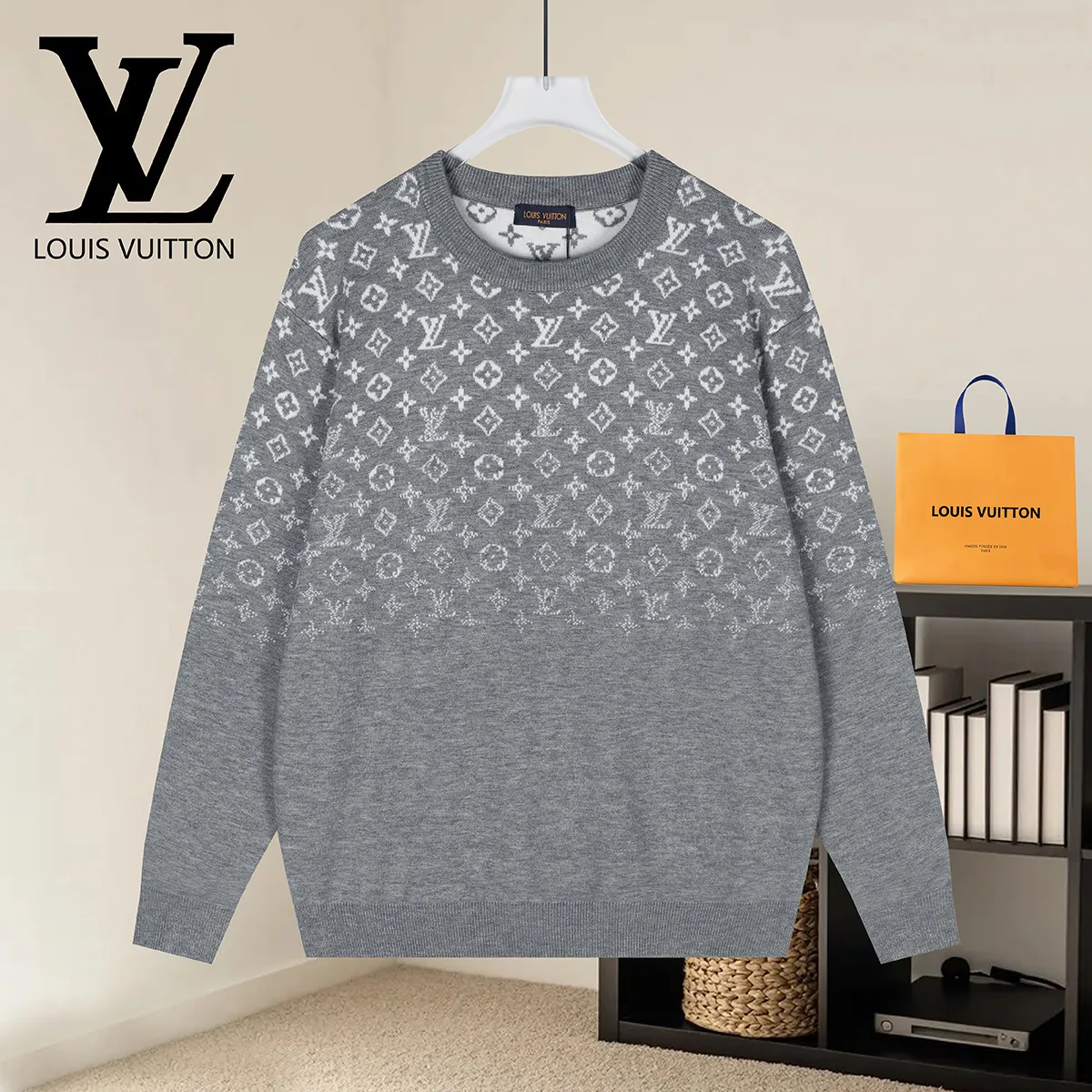 Monogram Jacquard Silk-Blend Crew-Neck Sweater D18022898
