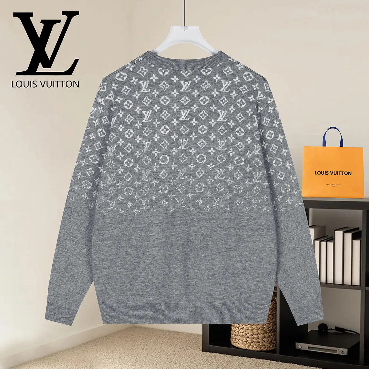 Monogram Jacquard Silk-Blend Crew-Neck Sweater D18022898 — view 2