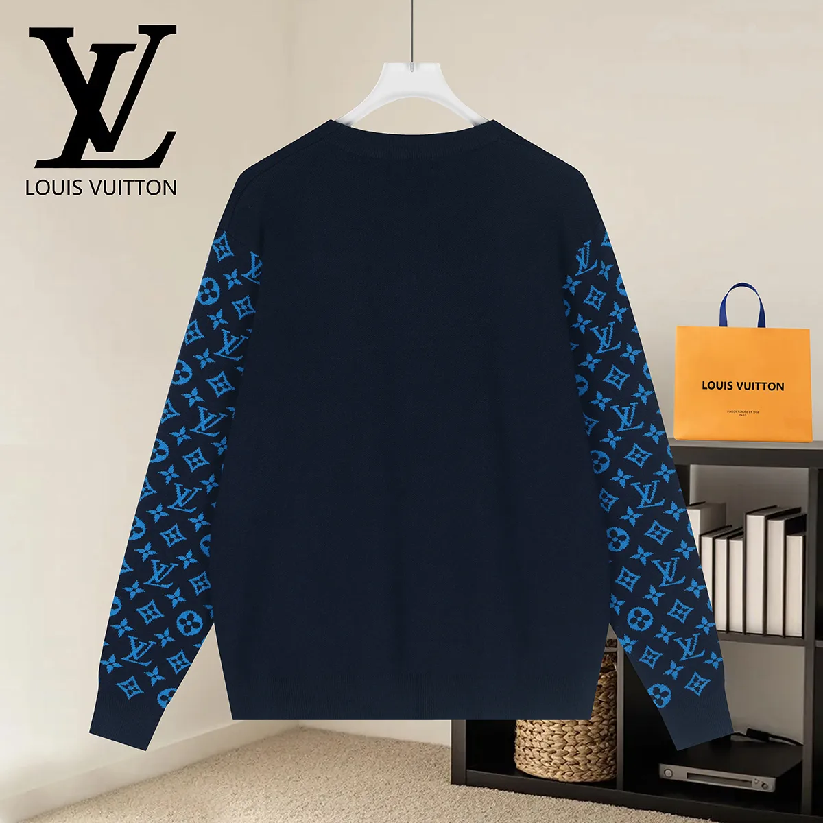 Monogram Sleeve Wool Crew-Neck Sweater D18522884 — view 2