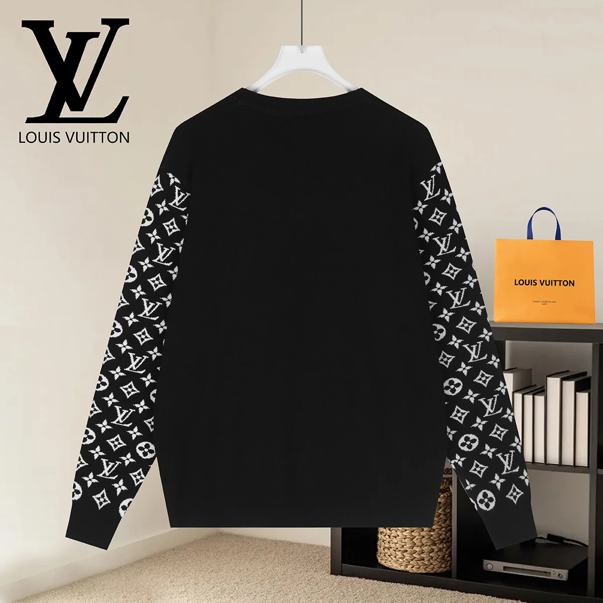Monogram Intarsia Sleeve Wool Sweater D18522885 — view 2