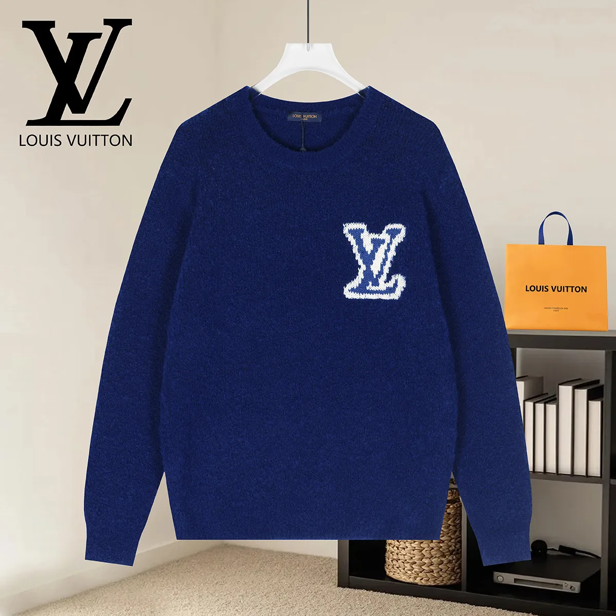 Logo Intarsia Wool-Blend Crew-Neck Sweater D19022888