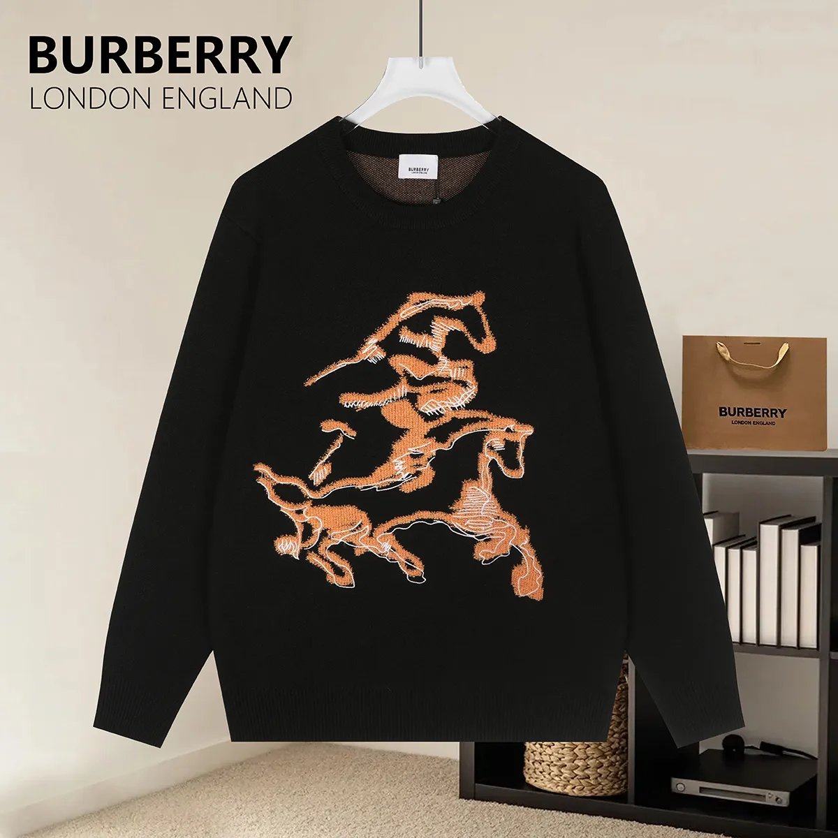 EKD Intarsia Wool-Blend Crew-Neck Sweater D20022867