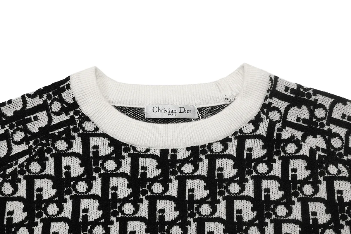 Oblique Jacquard Crew-Neck Sweater D20022928 — view 3