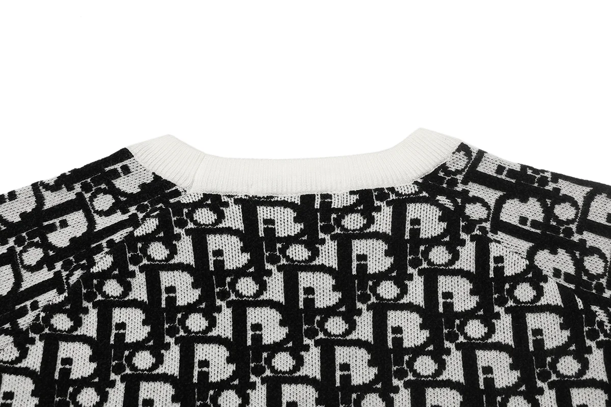 Oblique Jacquard Crew-Neck Sweater D20022928 — view 4