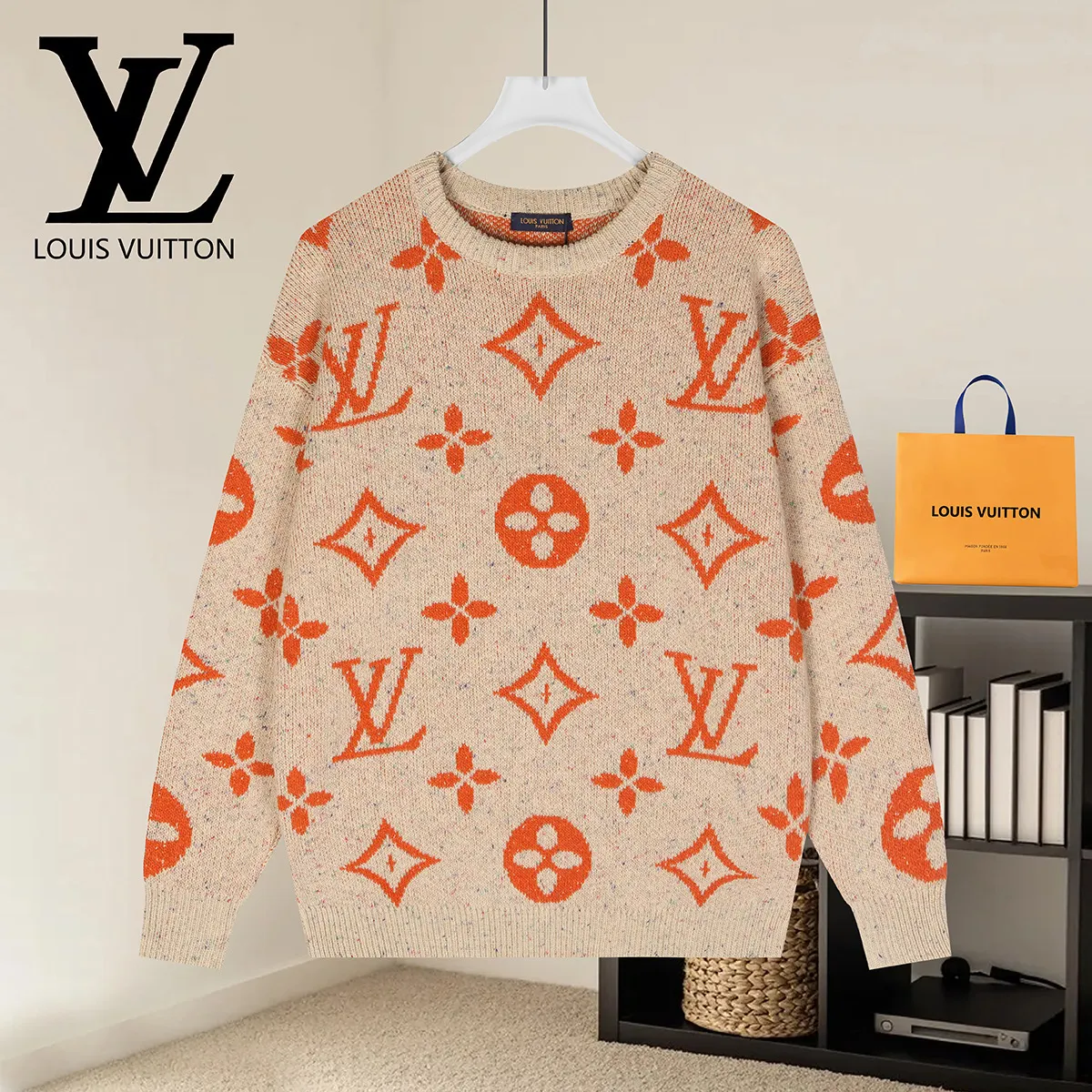 Monogram Jacquard Crew-Neck Sweater D20022900
