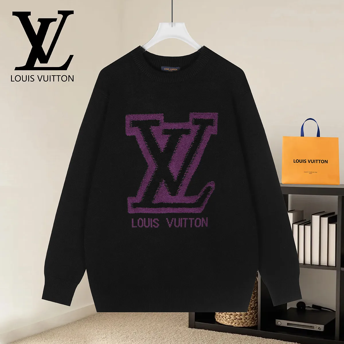 Logo Chenille Embroidery Knit Sweater D20022918