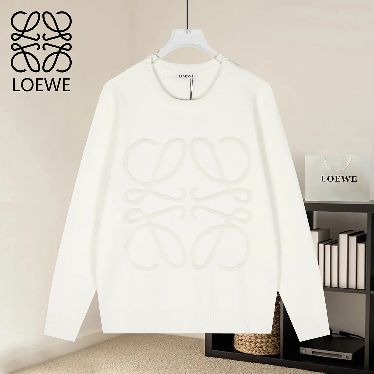 Anagram Logo Wool-Blend Crew-Neck Sweater D20022881
