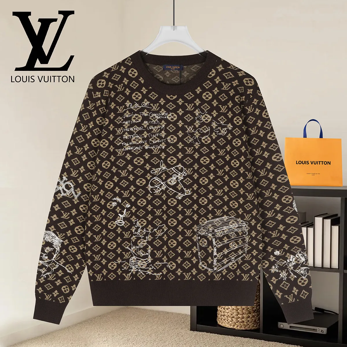 Monogram Doodles Embroidered Wool Sweater D20522914