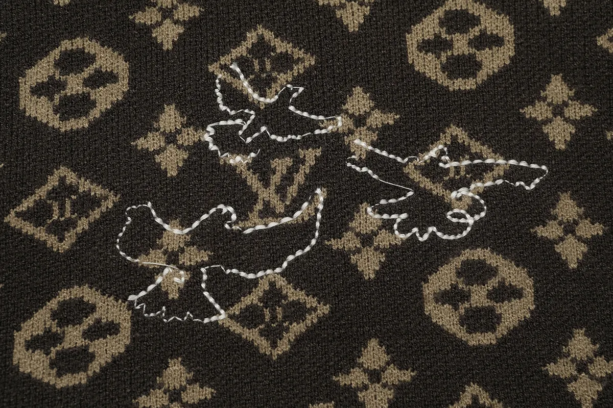 Monogram Doodles Embroidered Wool Cardigan D22022893 — view 5
