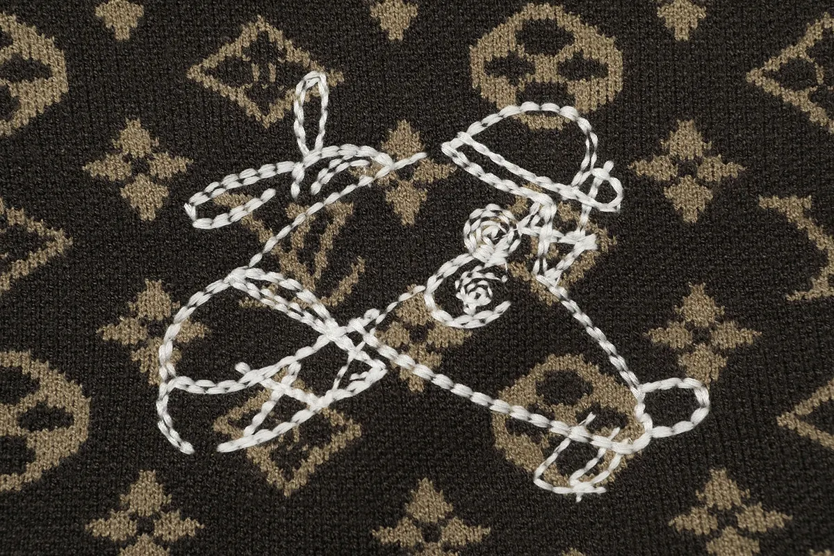 Monogram Doodles Embroidered Wool Cardigan D22022893 — view 6