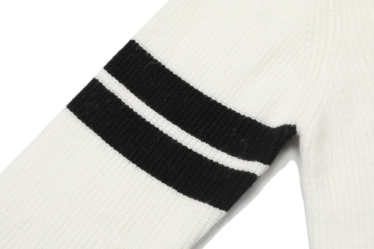 Striped Merino Wool Zip-Up Cardigan D22022882 — view 5