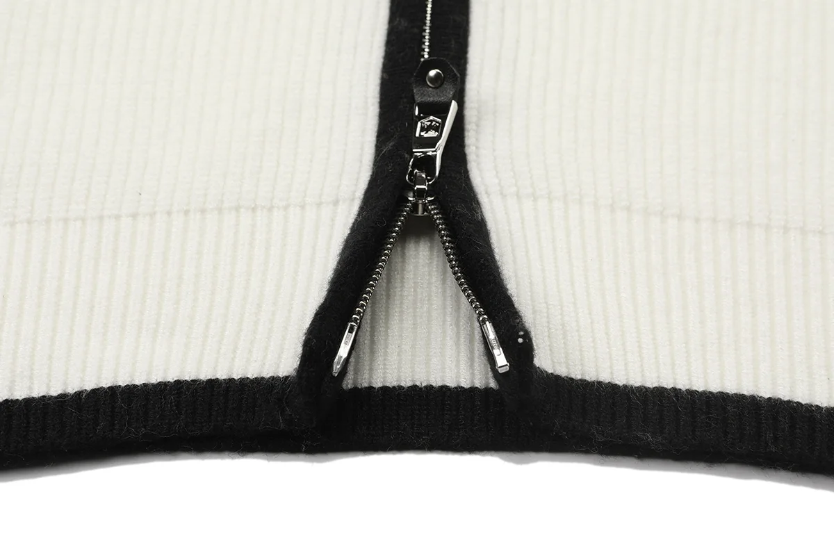 Striped Merino Wool Zip-Up Cardigan D22022882 — view 6