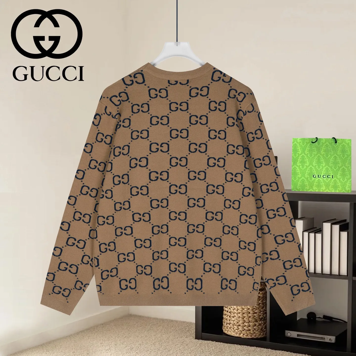 GG Monogram Jacquard Wool Sweater D18022929 — view 2