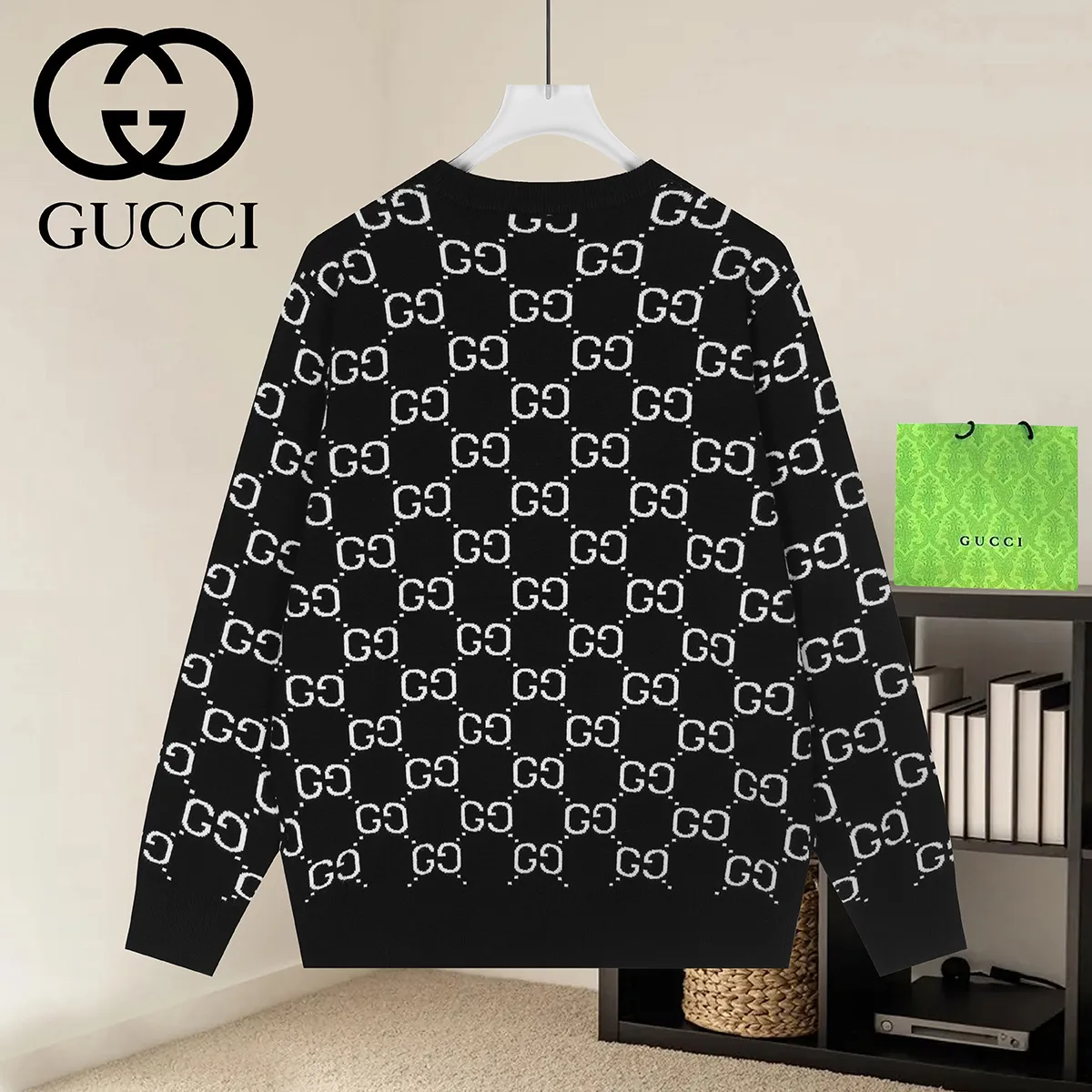 GG Monogram Jacquard Wool Sweater D18022933 — view 2
