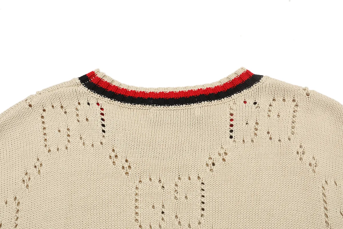 GG Perforated Wool Crew-Neck Sweater D18022938 — view 4