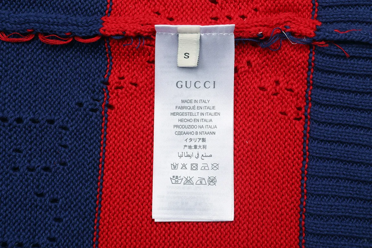 Striped GG Perforated Wool Sweater D18022943 — view 8
