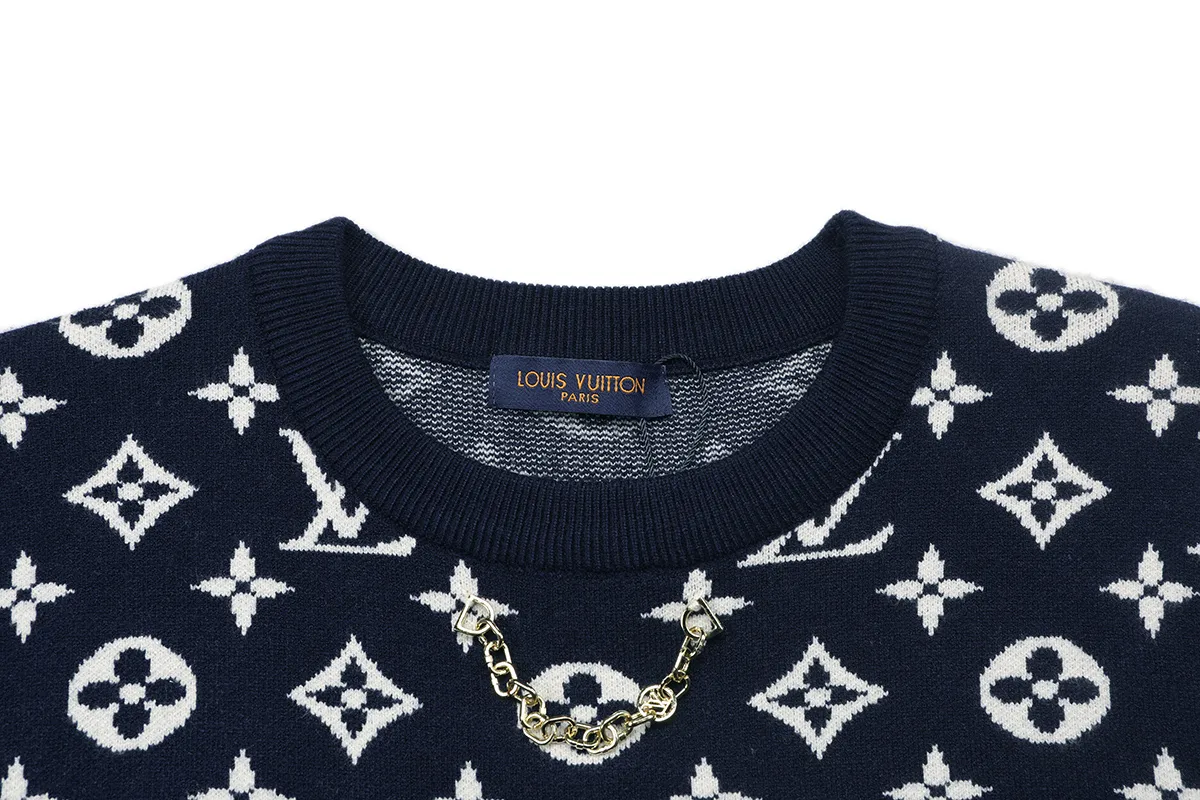 Monogram Intarsia Wool Crew-Neck Sweater D18022911 — view 3
