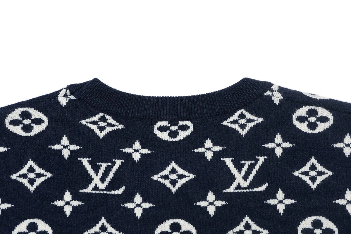 Monogram Intarsia Wool Crew-Neck Sweater D18022911 — view 4