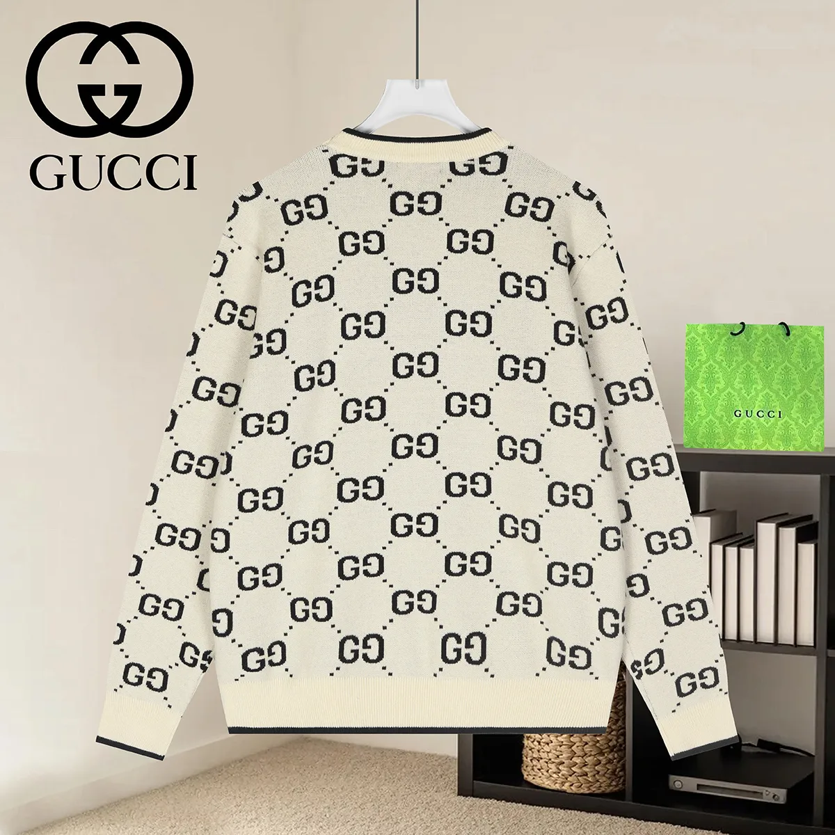 GG Monogram Jacquard Knit Sweater D18522947 — view 2