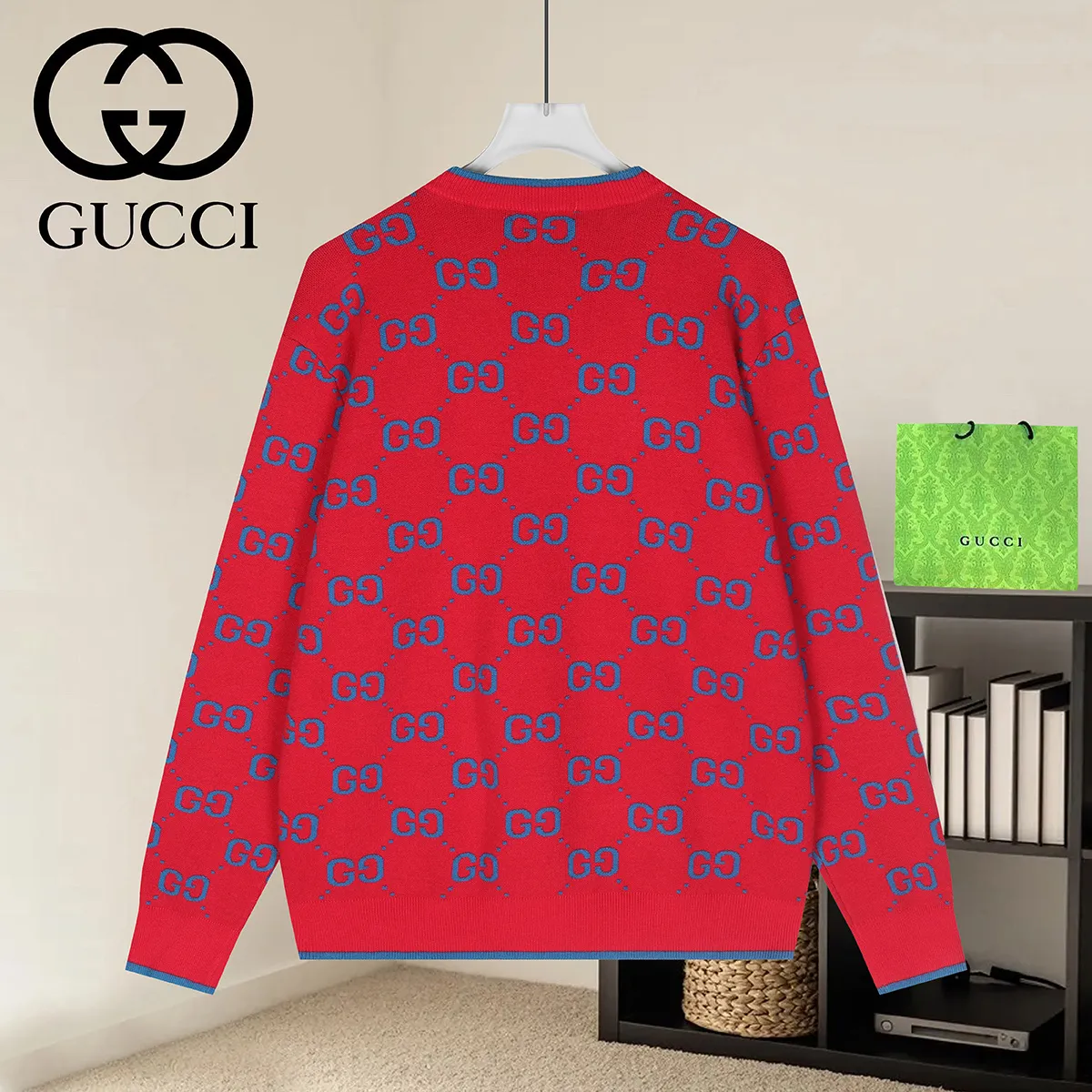 GG Monogram Jacquard Cotton Knit Sweater D18522948 — view 2