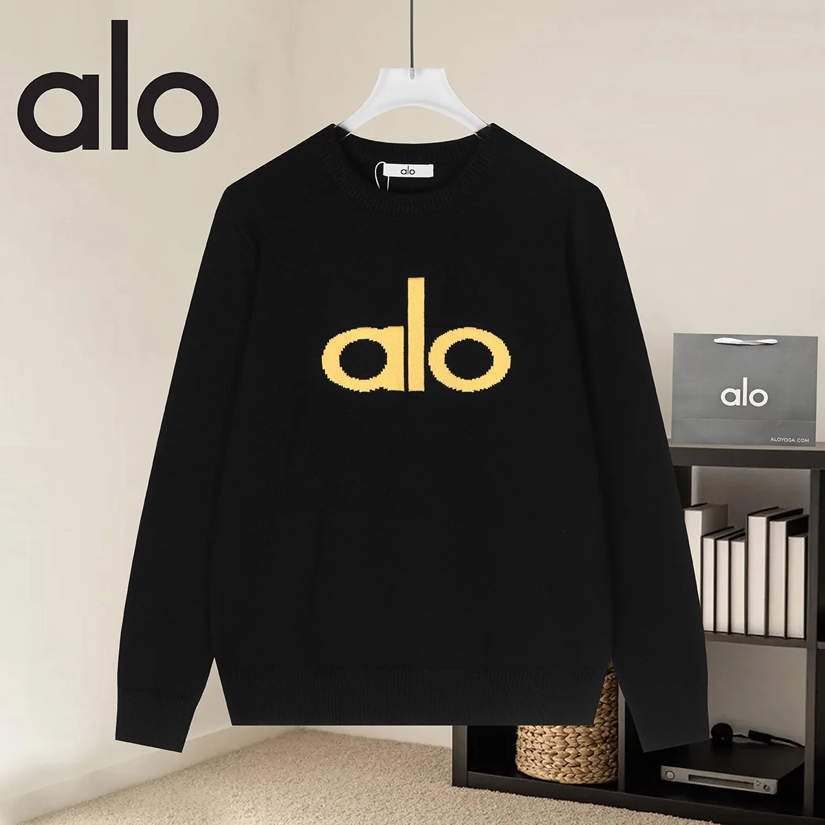 Logo Jacquard Cotton Knit Sweater D18522923