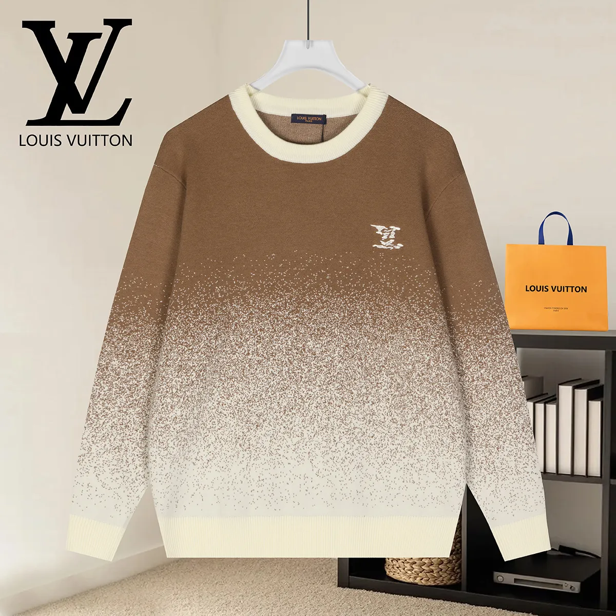 Gradient Monogram Jacquard Crew-Neck Sweater D18522917