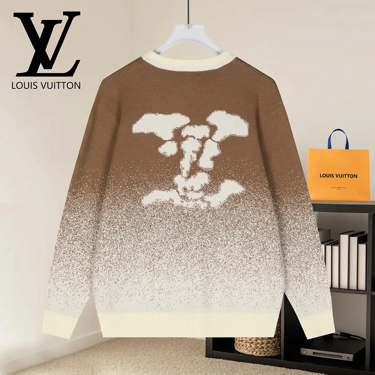Gradient Monogram Jacquard Crew-Neck Sweater D18522917 — view 2