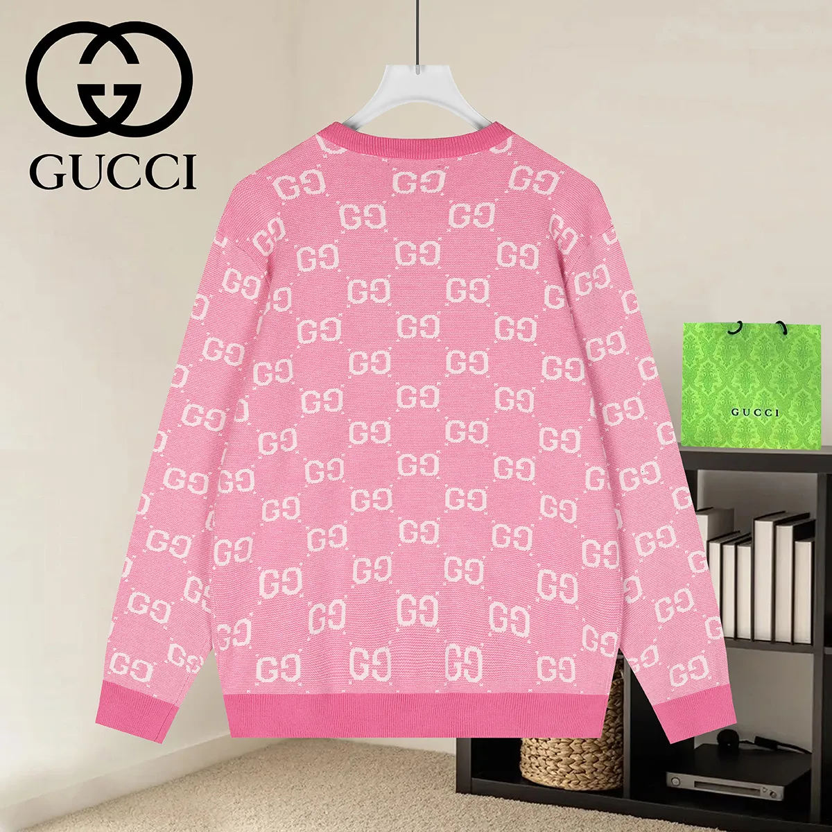 GG Monogram Jacquard Cotton Knit Sweater D19022941 — view 2