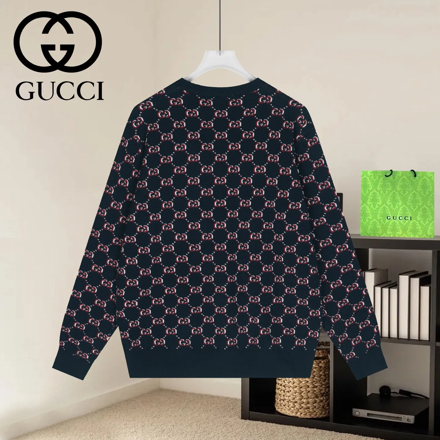 GG Monogram Jacquard Cotton Knit Sweater D19522930 — view 2