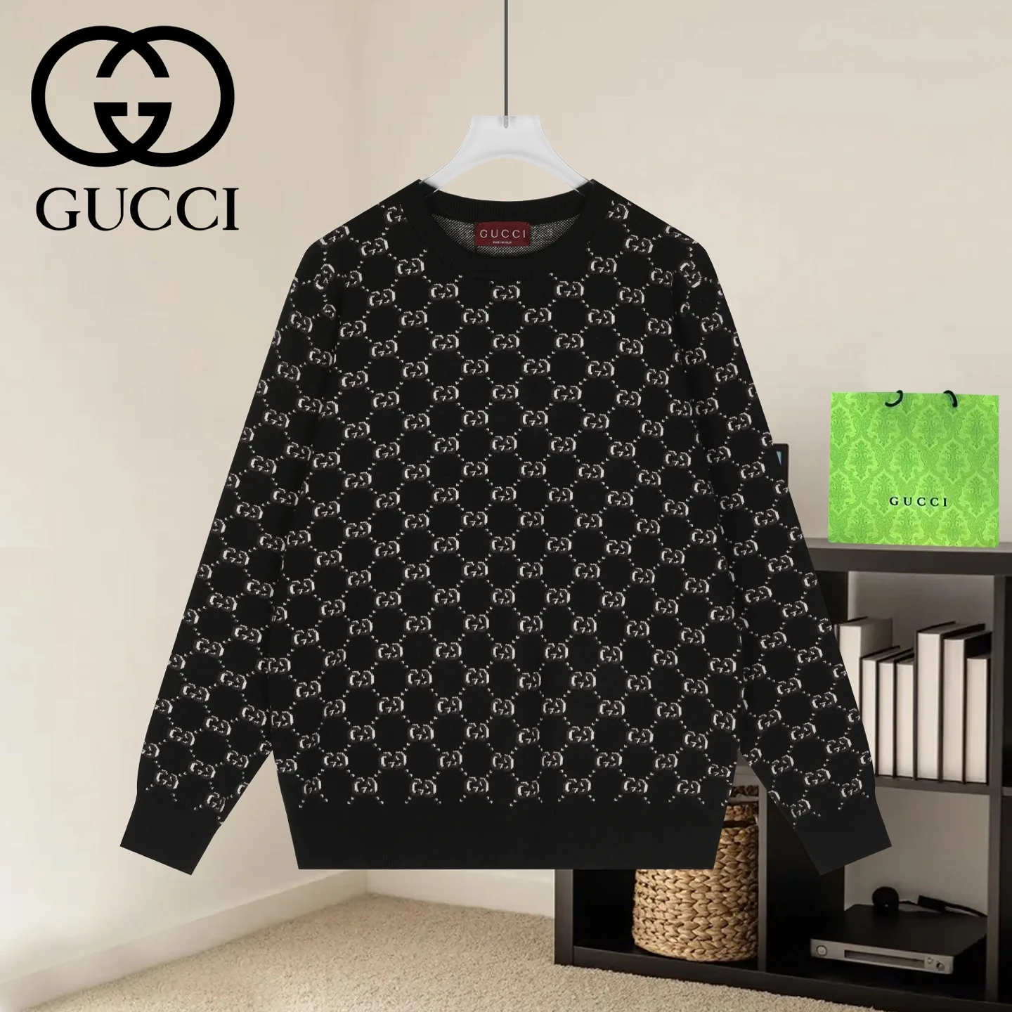 GG Monogram Jacquard Cotton Sweater D19522931